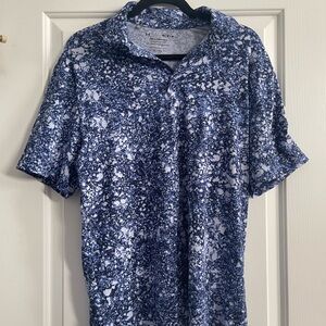 Under Armour Blue and White Speckled Polo